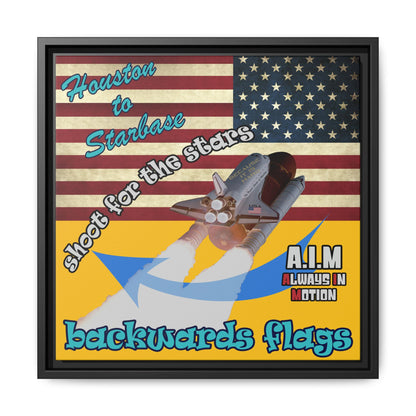 shoot for the stars - framed canvas art (yellow)