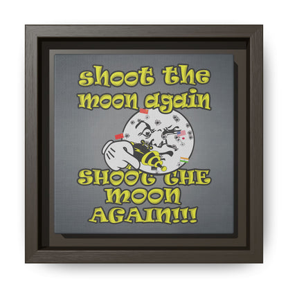 shoot the moon again - framed canvas art (grey-light grey)