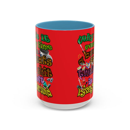 the bum's shit - Accent Mug (red)