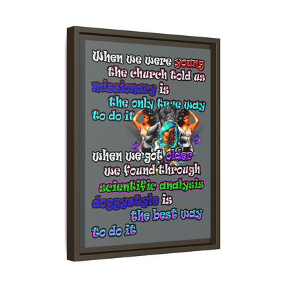 doggystyle - framed canvas art (dark grey)