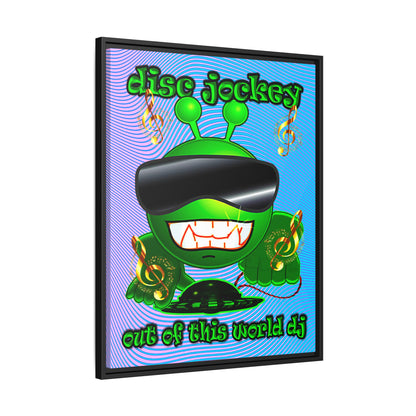 disc jockey - framed canvas art (light blue-purple wave)
