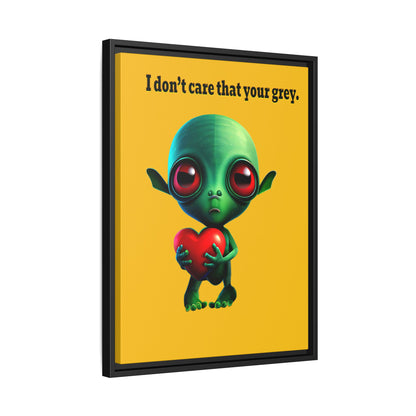 I don't care that your grey - framed canvas art (yellow)