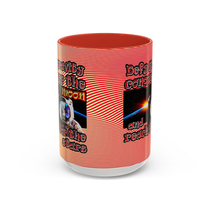 defy conquer reach - Accent Mug (yellow-orange wave)