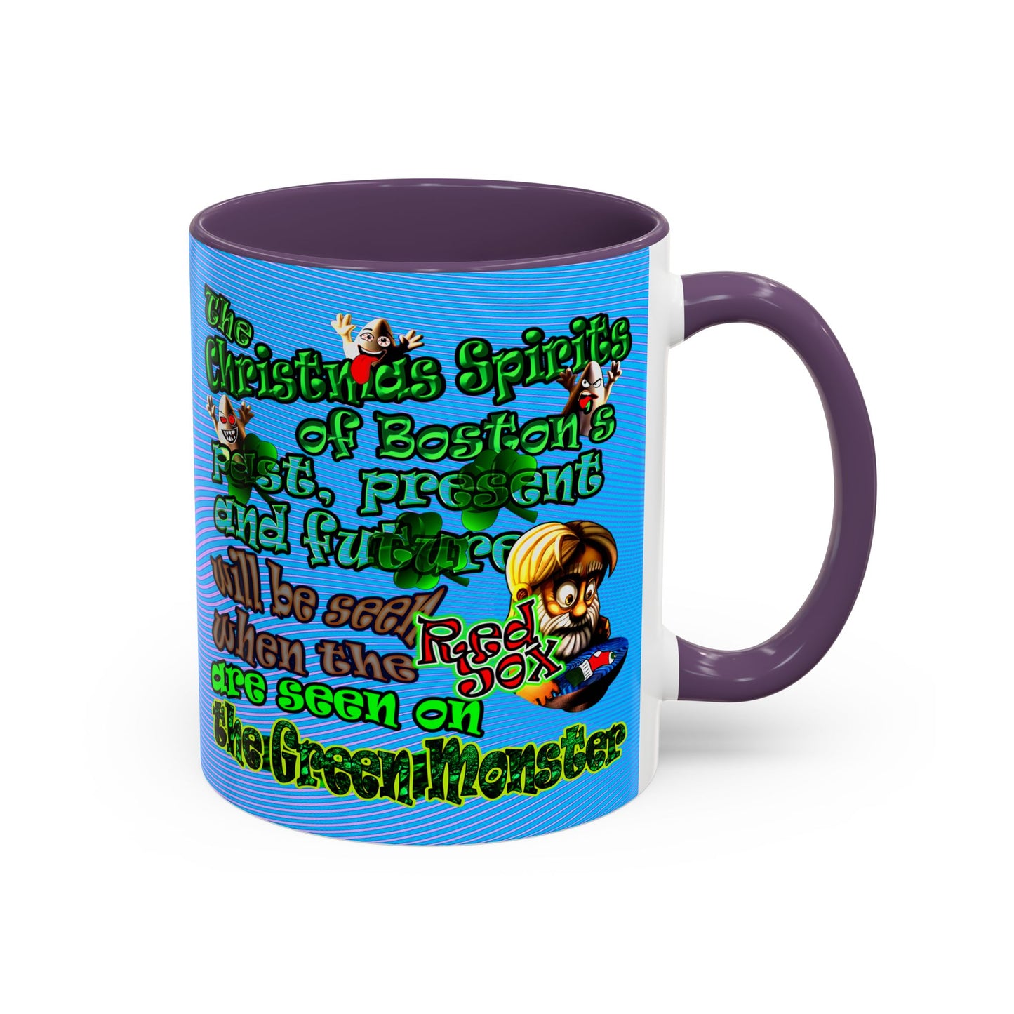christmas spirits of boston - Accent Mug (light blue-purple wave)