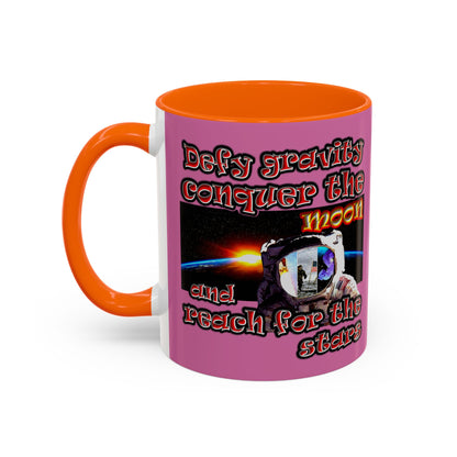 defy conquer reach - Accent Mug (light pink)