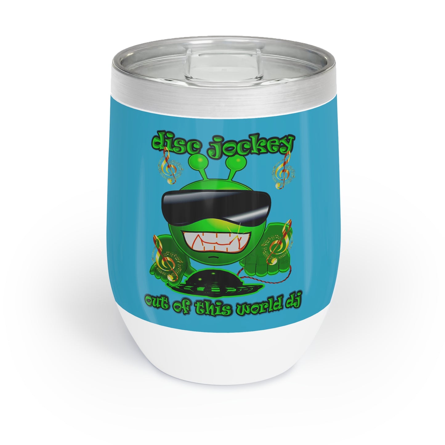 disc jockey - Chill Wine Tumbler (turquoise)