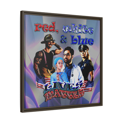 rw&b lives matter - framed canvas art (grey-pink wave)