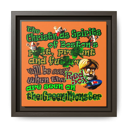 christmas spirits of boston - framed canvas art (crusta)