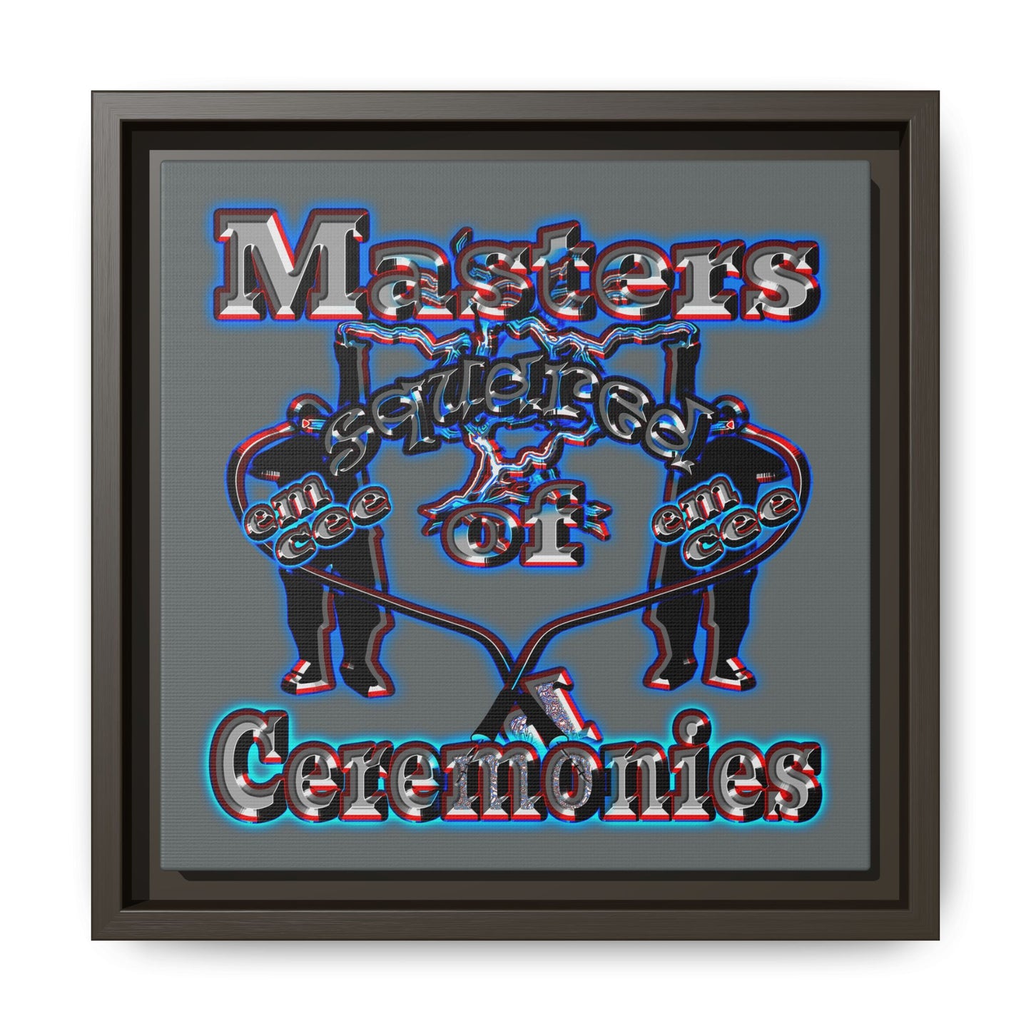 em cee squared - framed canvas art (dark grey)