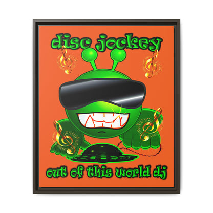 disc jockey - framed canvas art (orange)
