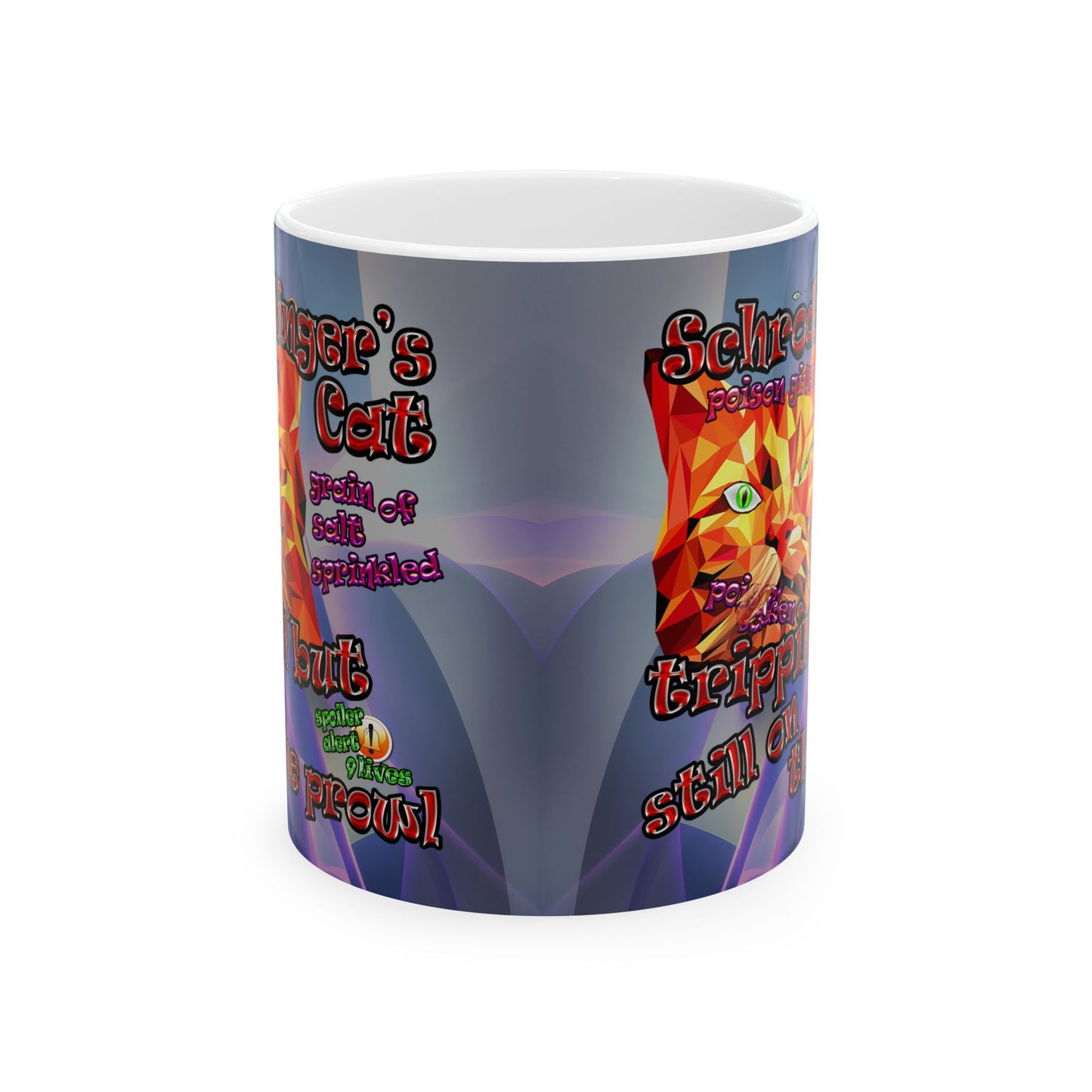 schrodinger's cat - White Mug (grey-pink wave)