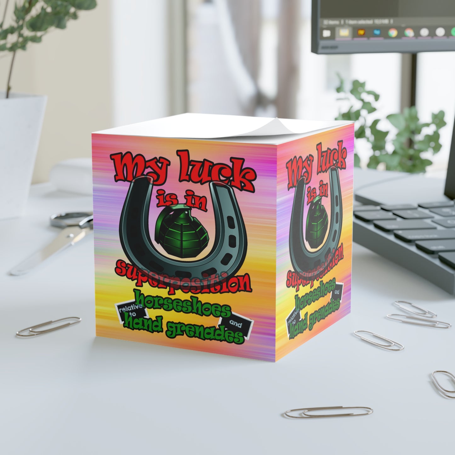 my luck - note cube (color blur)