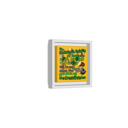 christmas spirits of boston - framed canvas art (yellow)