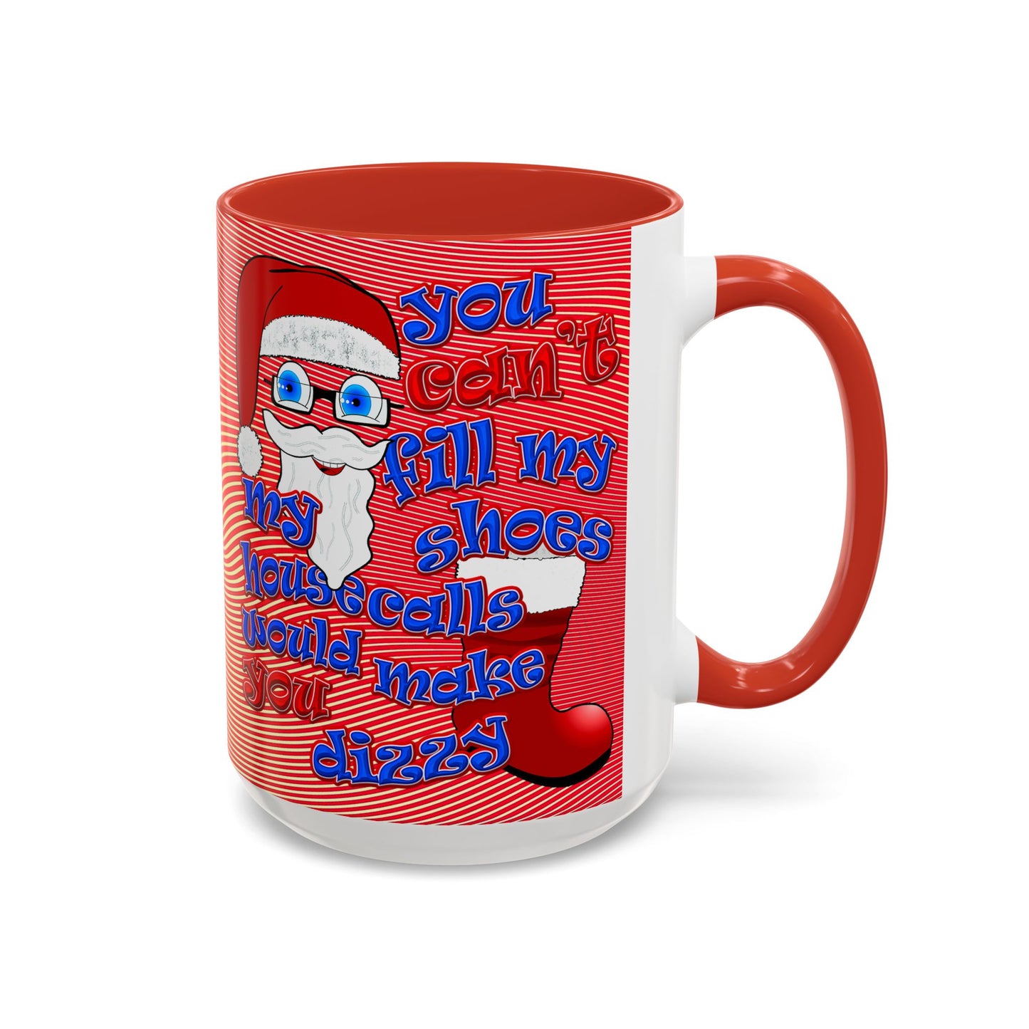 santa's shoes - Accent Mug (yellow-orange wave)