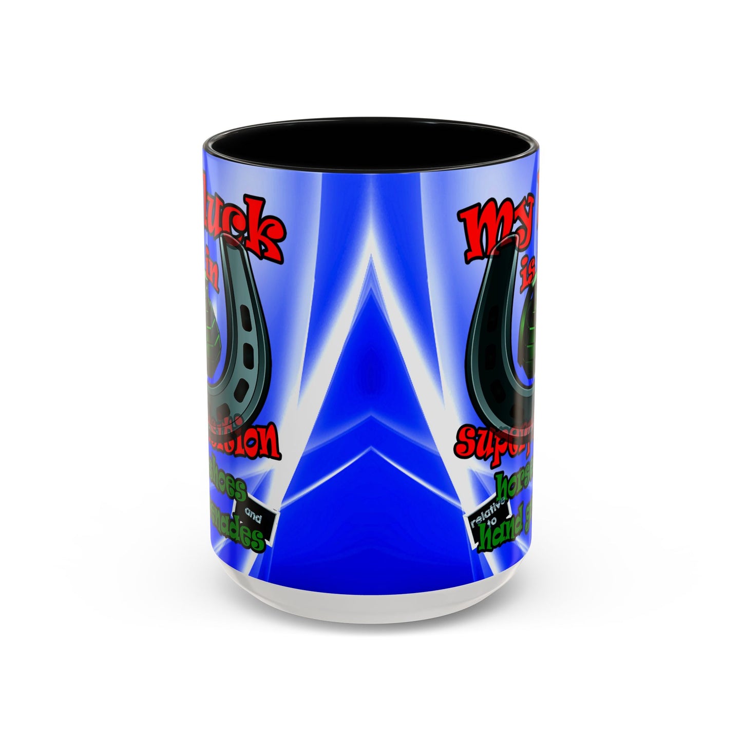 my luck - Accent Mug (blue-white wave)