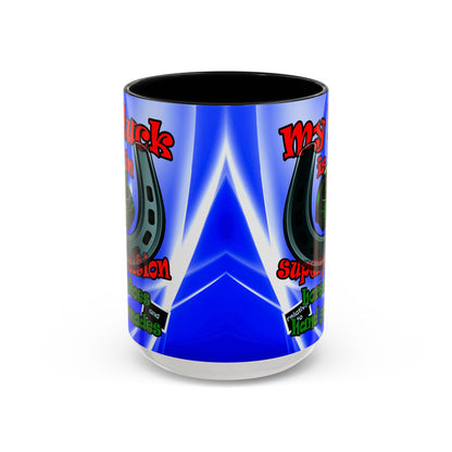 my luck - Accent Mug (blue-white wave)