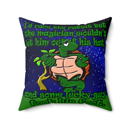 turtle race - Spun Polyester Square Pillow - ('snoops' background)