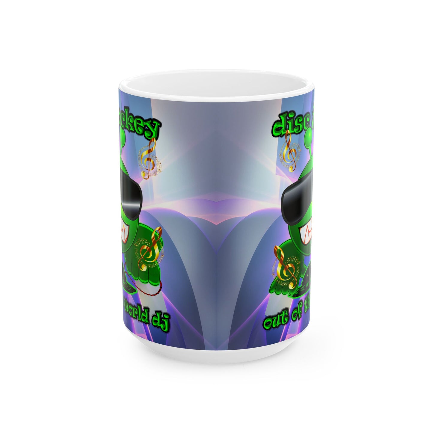 disc jockey - White Mug (grey-pink wave)