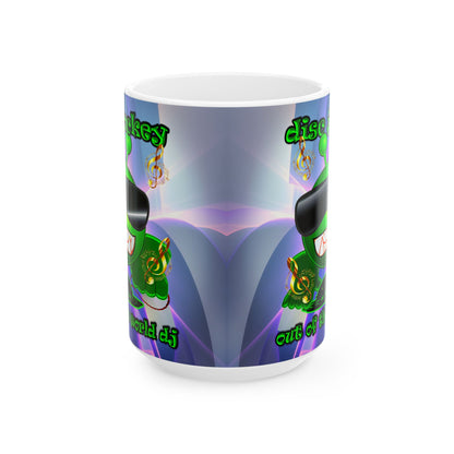 disc jockey - White Mug (grey-pink wave)