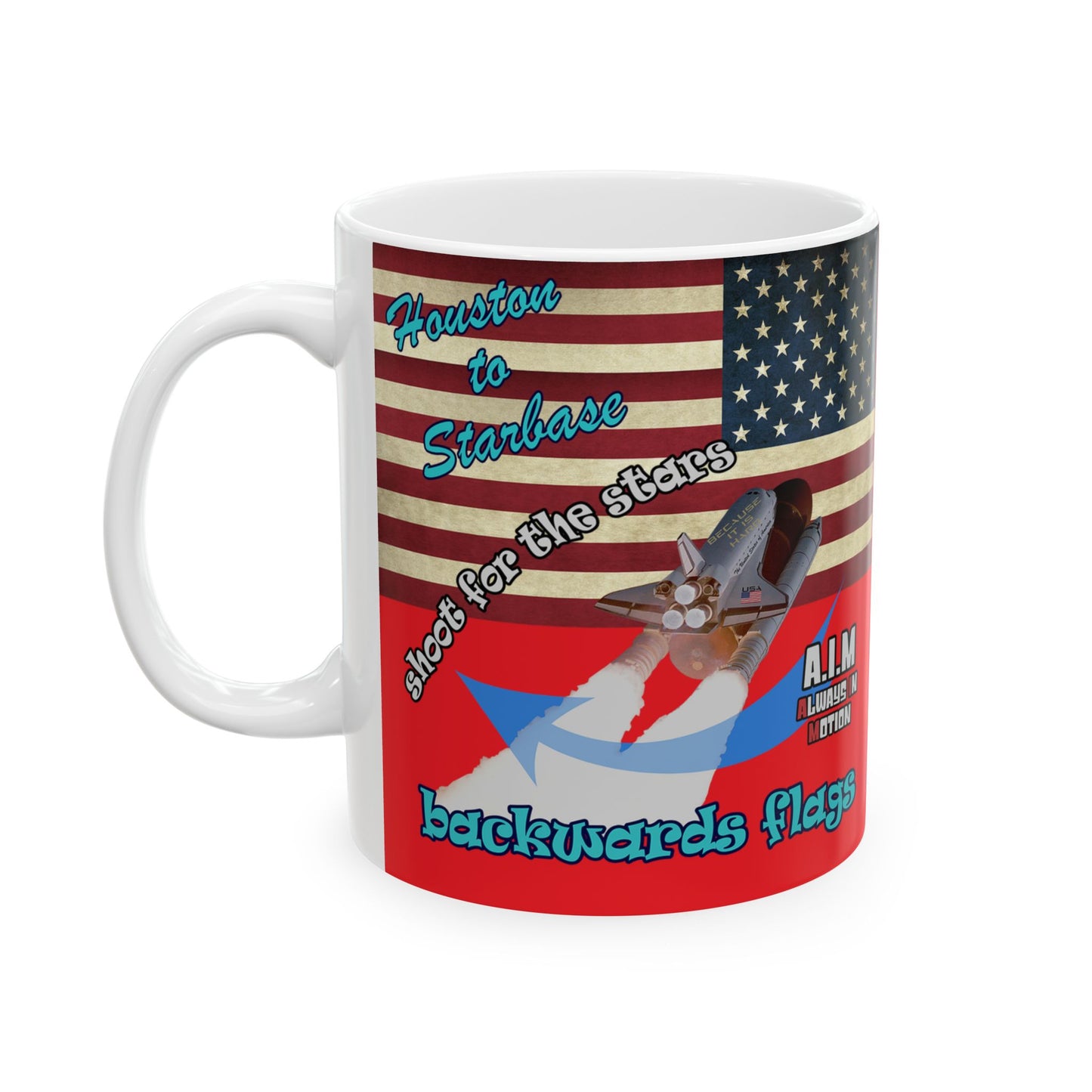 shoot for the stars - White Mug (red)