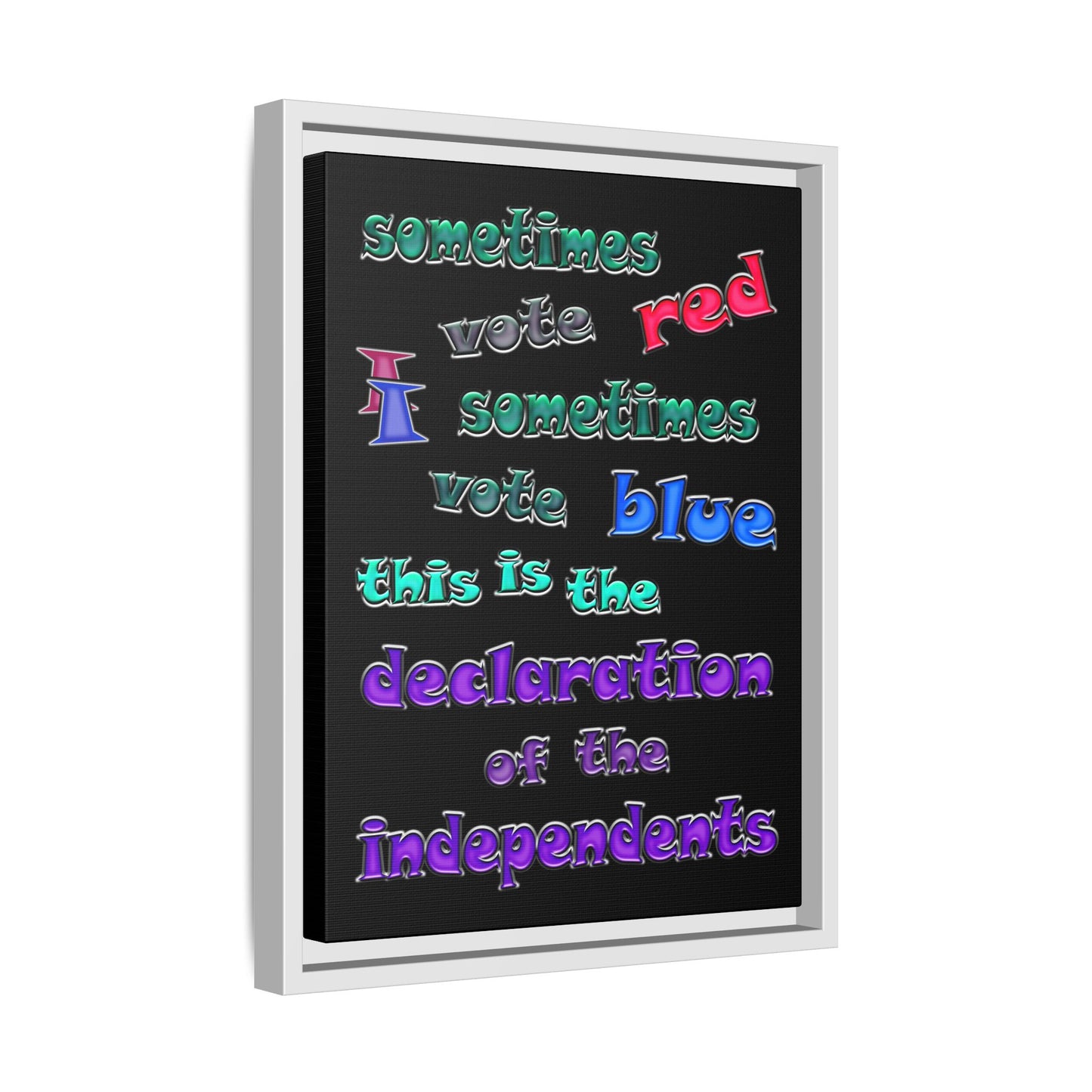 declaration of the independents - framed canvas art (black)