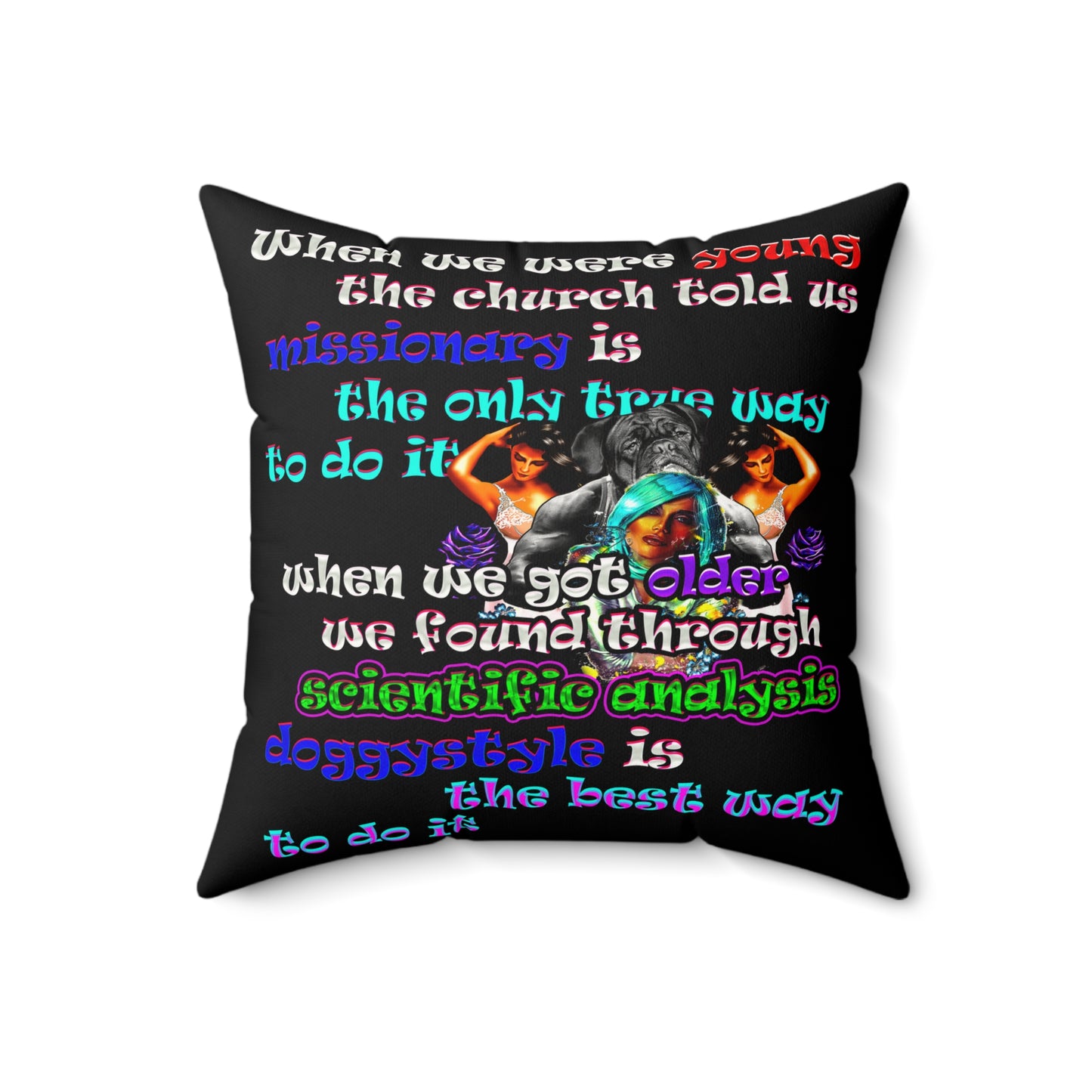 doggystyle - Faux Suede Square Pillow - (black)