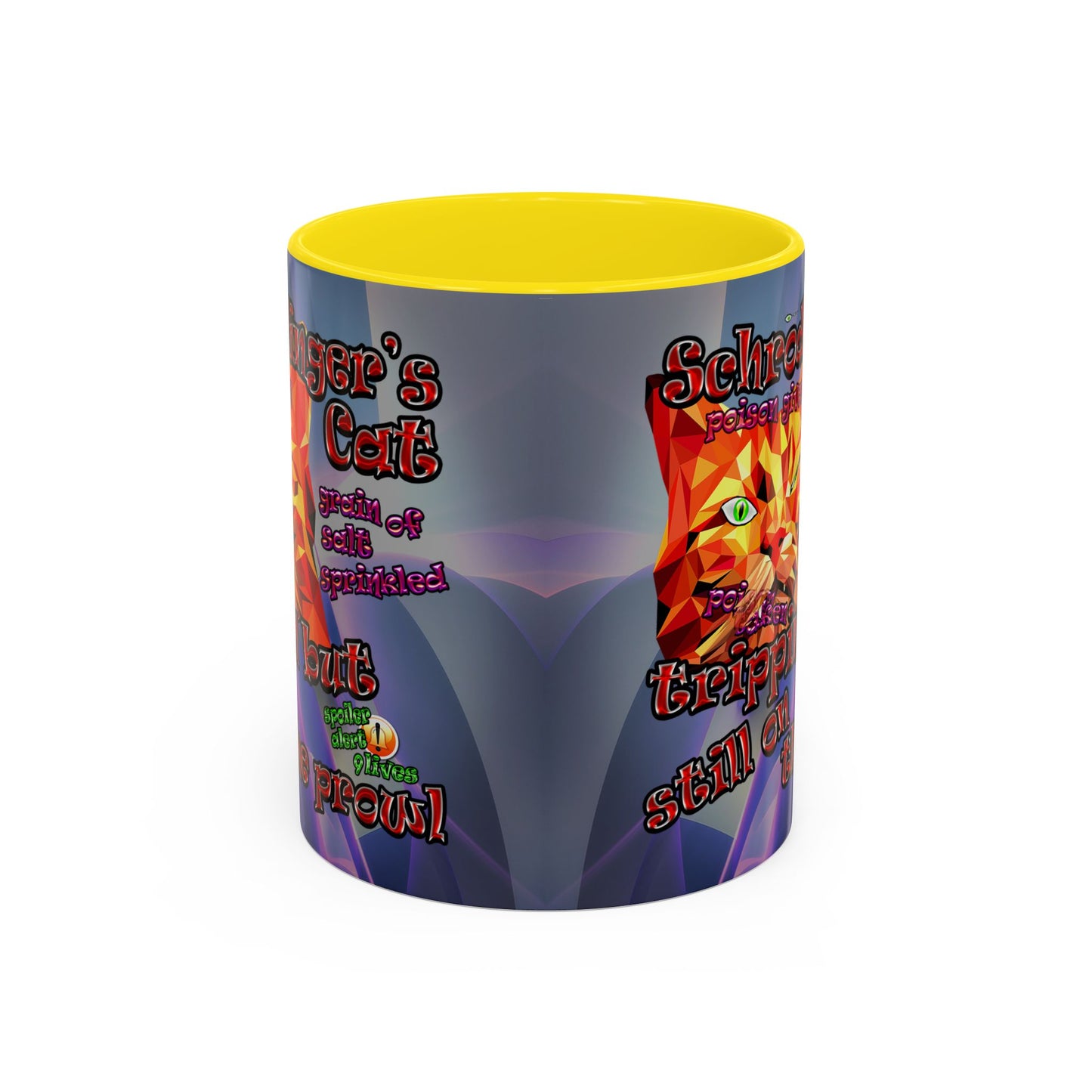 schrodinger's cat - Accent Mug (grey-pink wave)