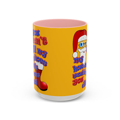 santa's shoes - Accent Mug (yellow)