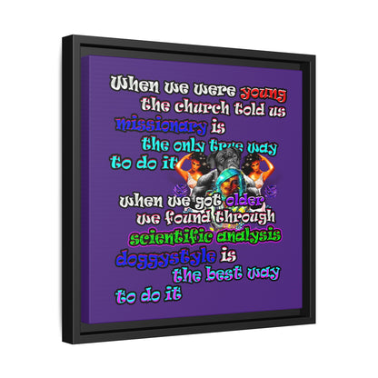 doggystyle - framed canvas art (purple)