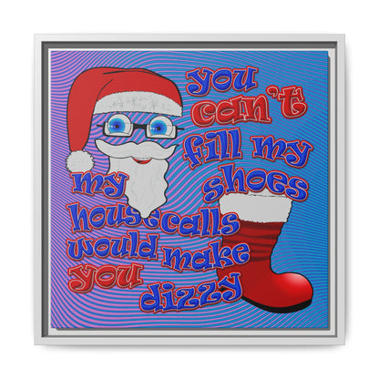 santa's shoes - framed canvas art (light blue-purple wave)
