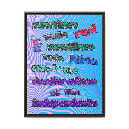 declaration of the independents - framed canvas art (light blue-purple wave)