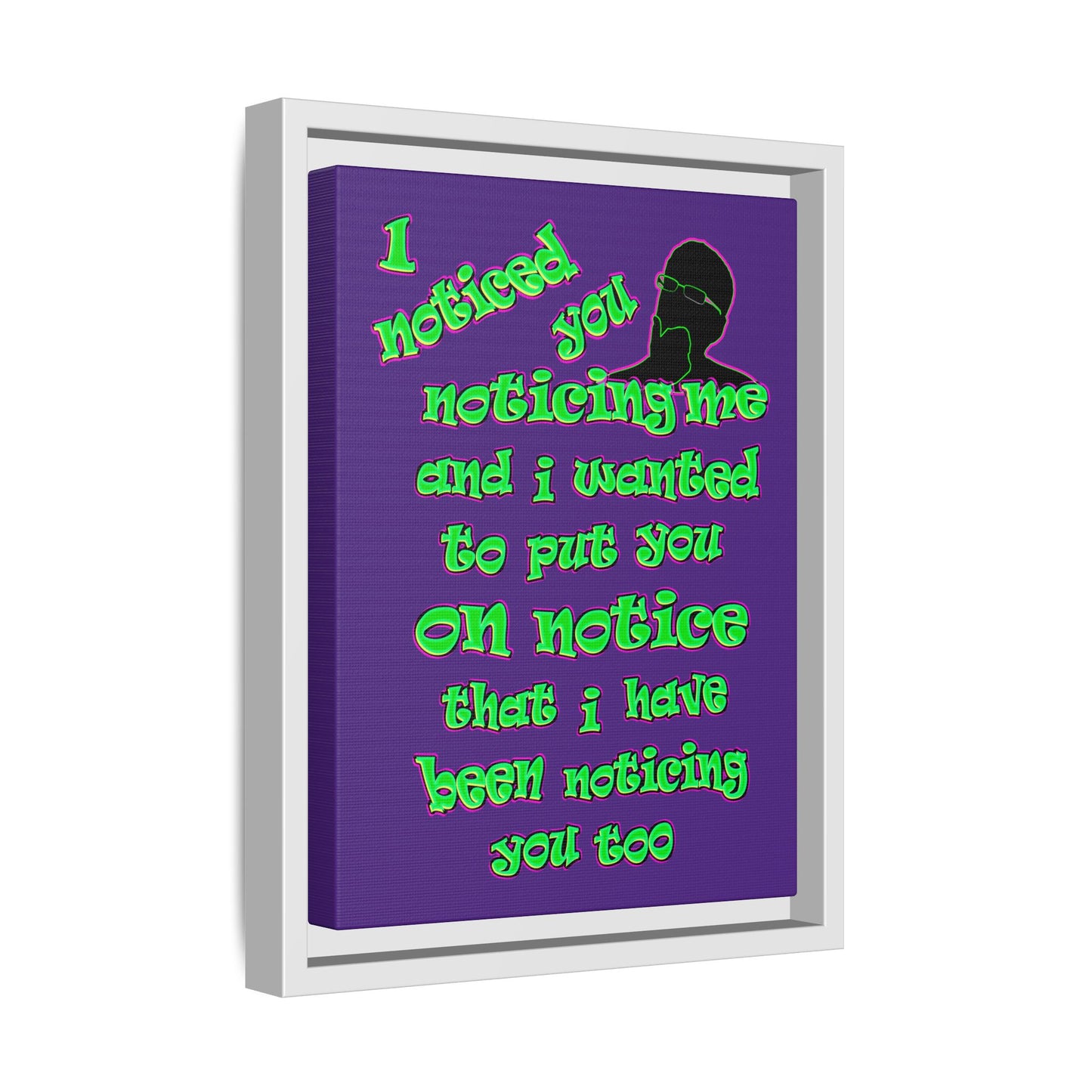 noticed you noticing - framed canvas art (purple)