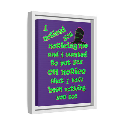 noticed you noticing - framed canvas art (purple)