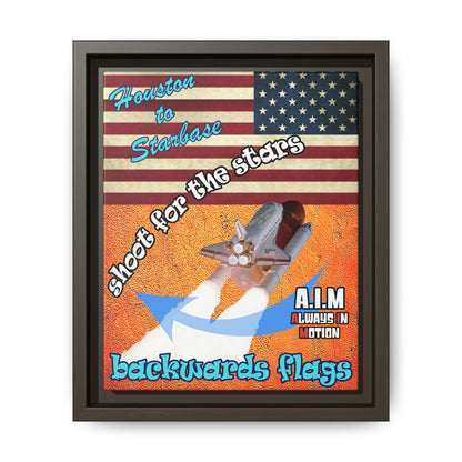 shoot for the stars - framed canvas art (burnt orange)