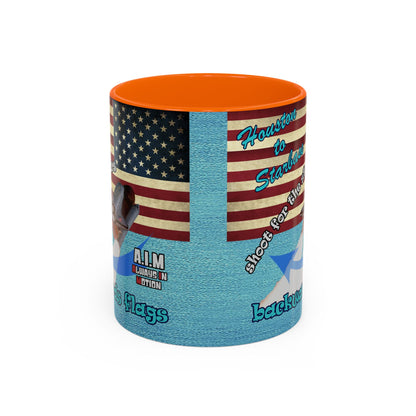 shoot for the stars - Accent Mug (faded blue)