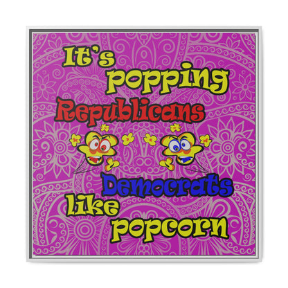 popping like popcorn - framed canvas art (pink swirl)