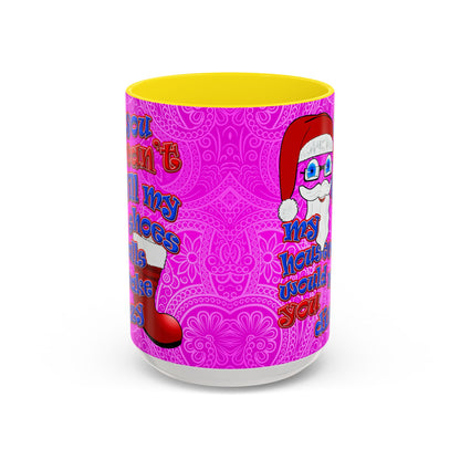 santa's shoes - Accent Mug (pink swirl)