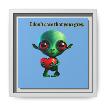 I don't care that your grey - framed canvas art (light blue)