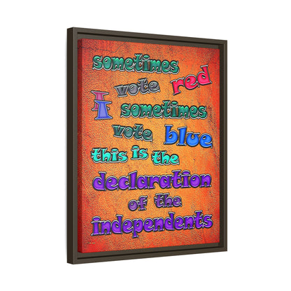 declaration of the independents - framed canvas art (burnt orange)