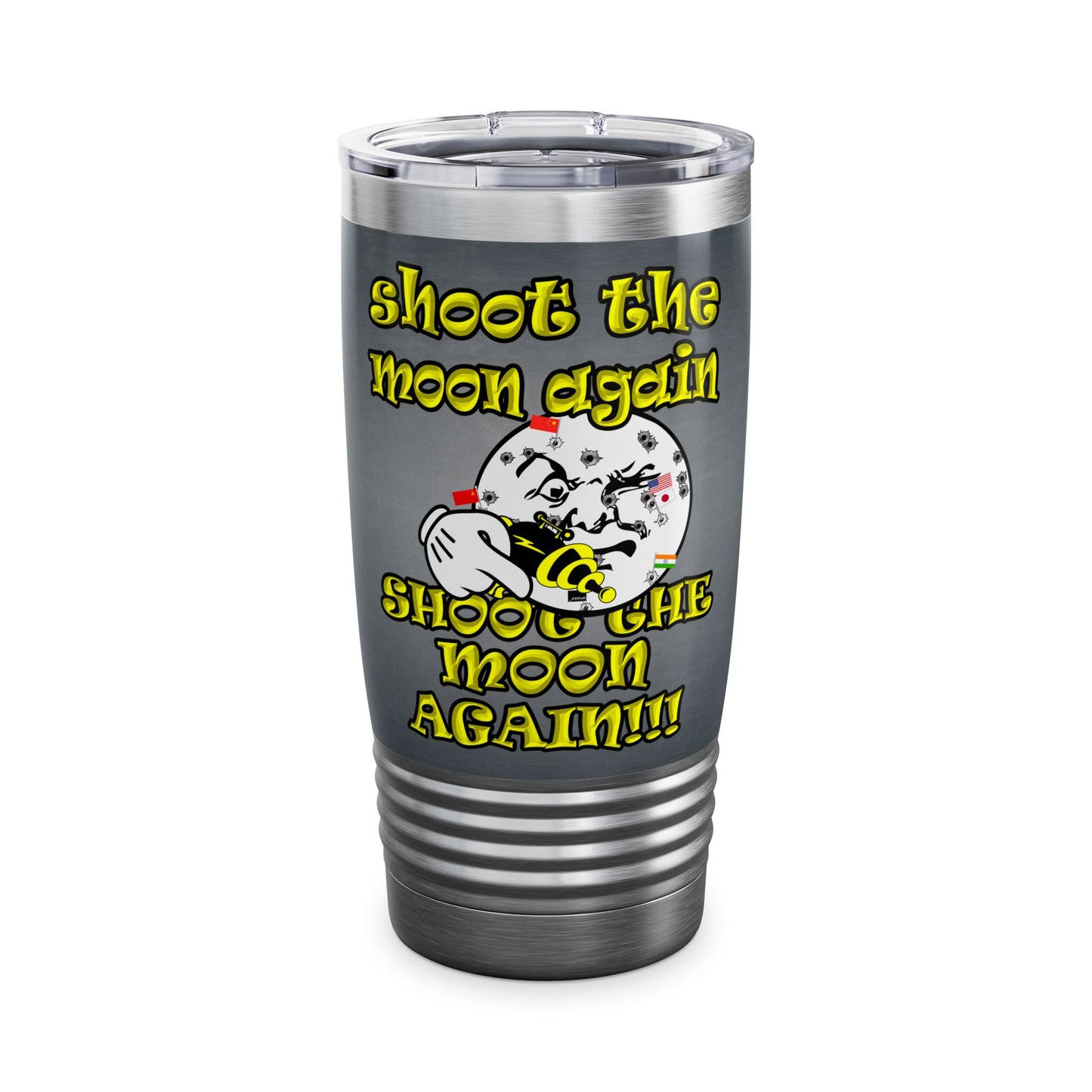 shoot the moon again - Ringneck Tumbler, 20oz (grey-light grey)
