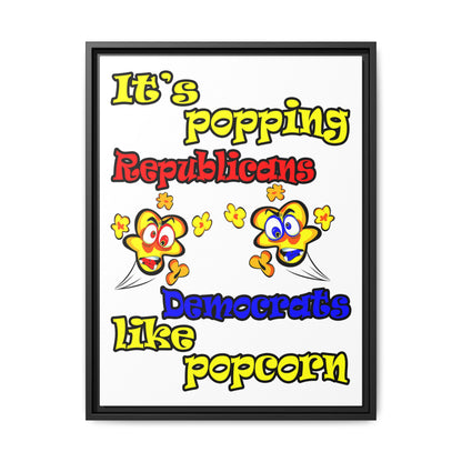 popping like popcorn - framed canvas art (white)
