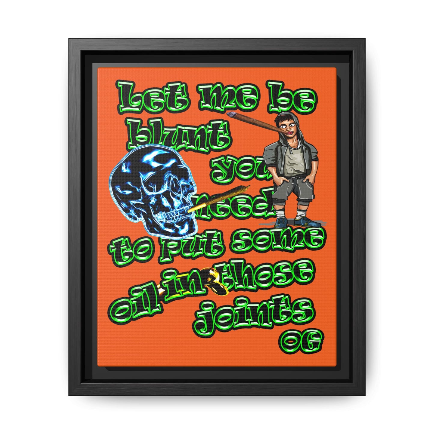 og - framed canvas art (orange)