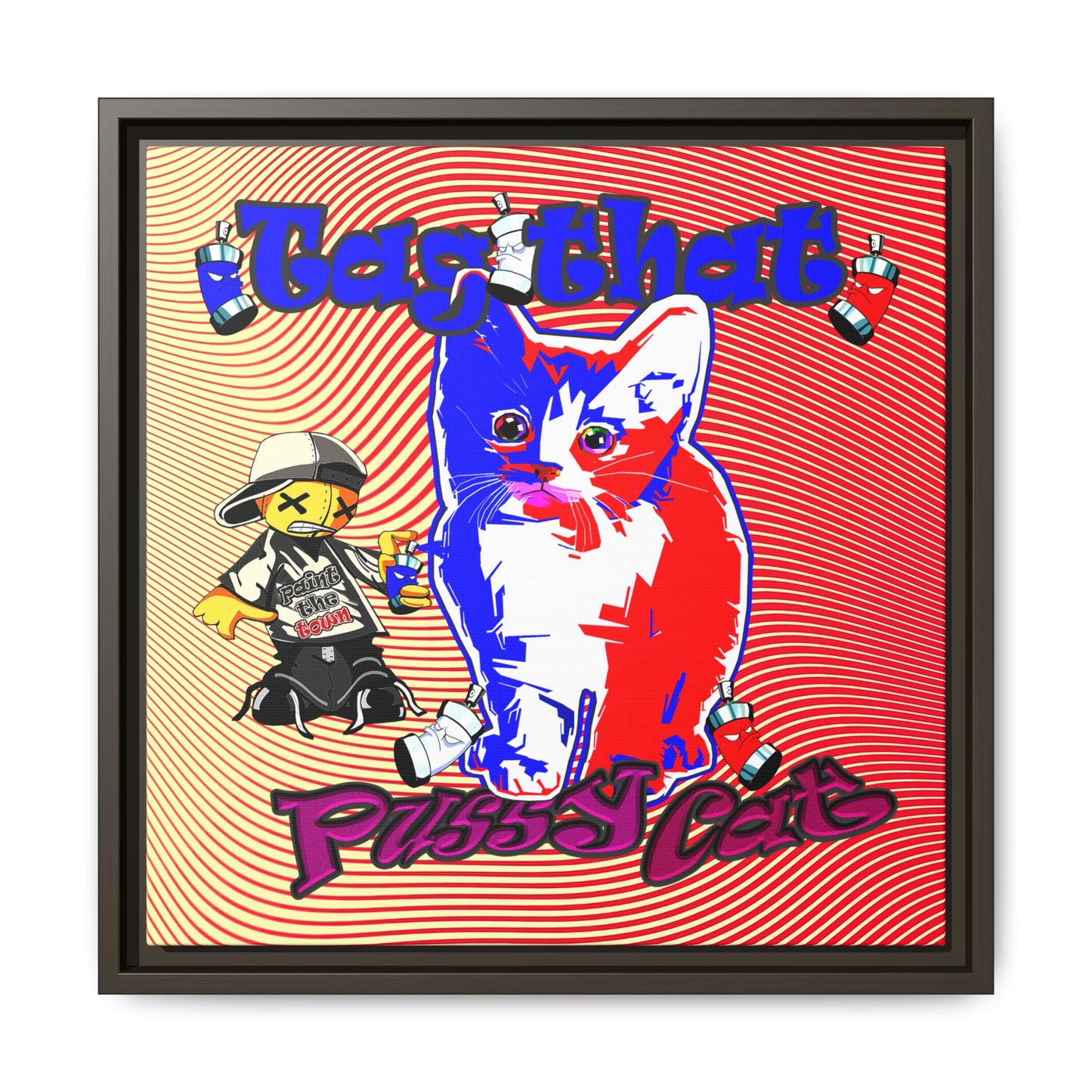 tag that - framed canvas art (yellow-orange wave)