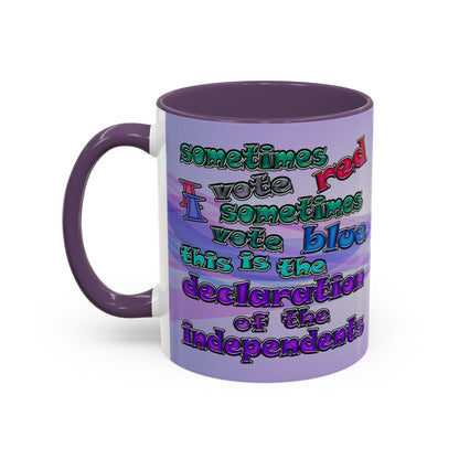 declaration of the independents - Accent Mug (light blue-pink wave)