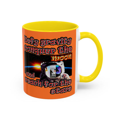 defy conquer reach - Accent Mug (crusta)