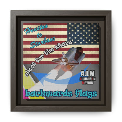 shoot for the stars - framed canvas art (rainbow split)