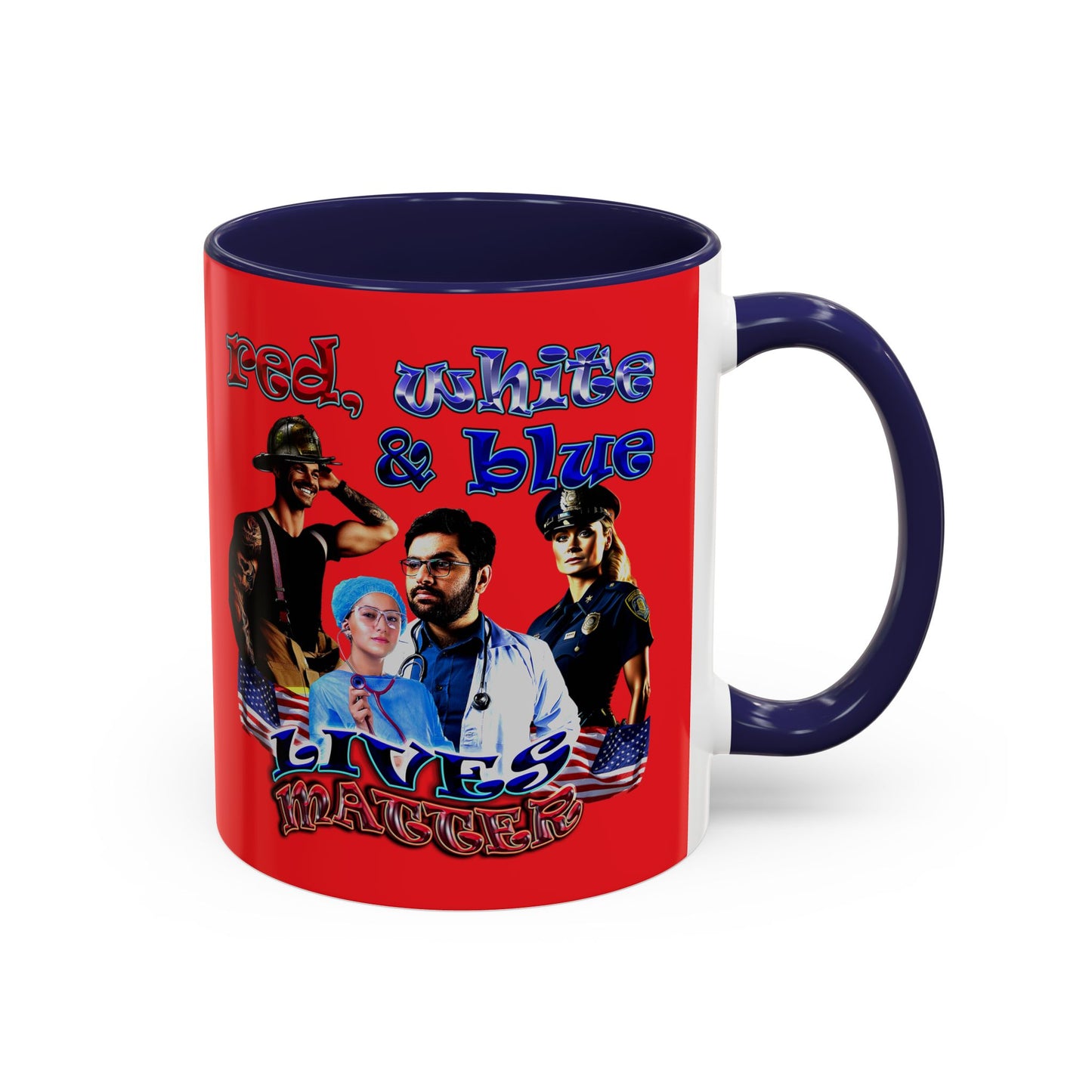 rw&b lives matter - Accent Mug (red)