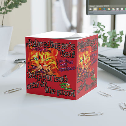 schrodinger's cat - note cube (dark red)