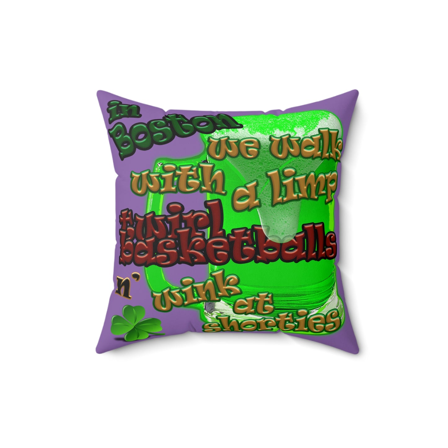 celtics logo - Faux Suede Square Pillow - (light purple)