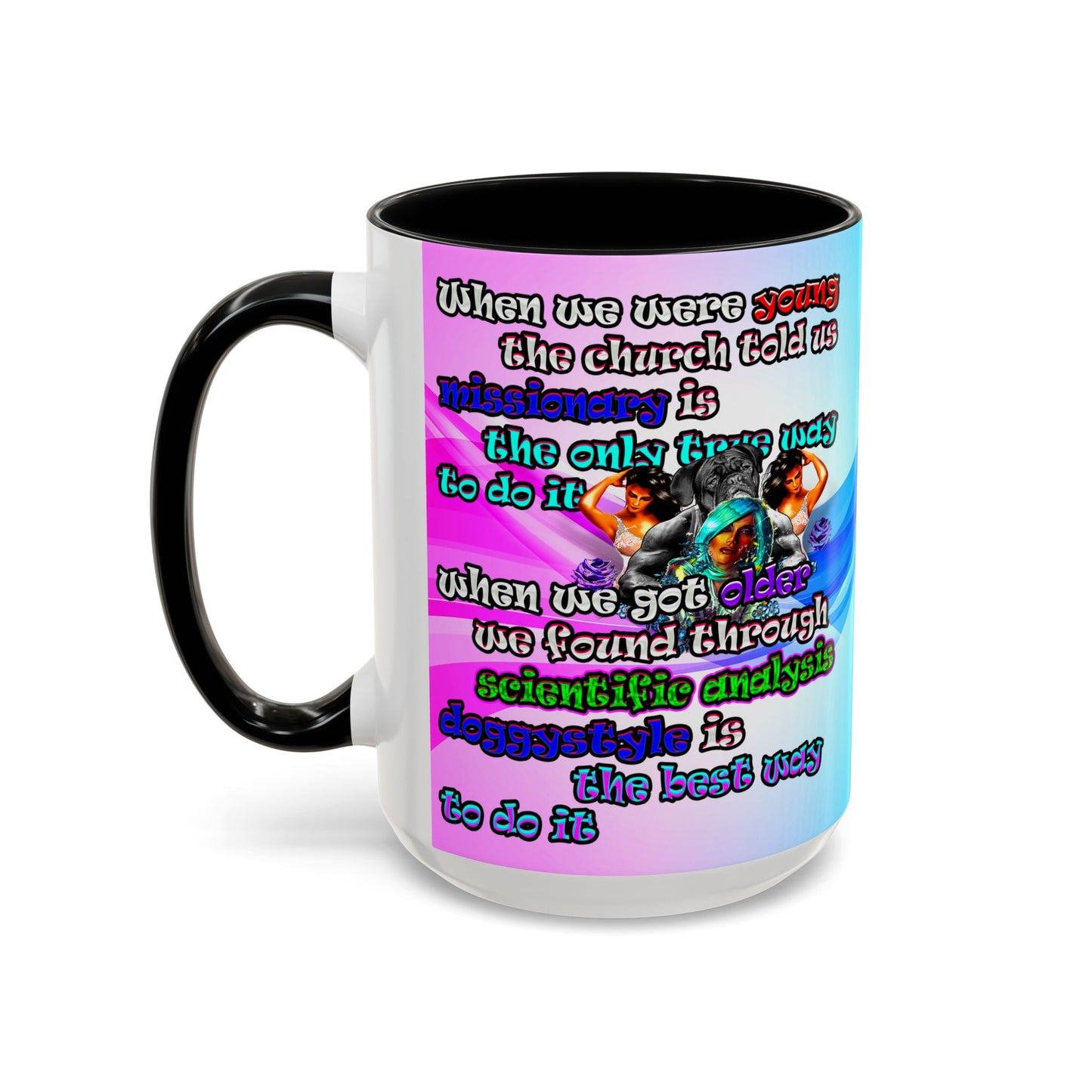 doggystyle - Accent Mug (light blue-pink wave)
